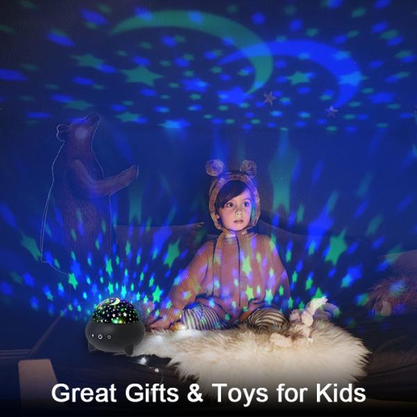 360 Degree Rotatable Starry Night Light Projector 9 Colors Adjustable For Kids