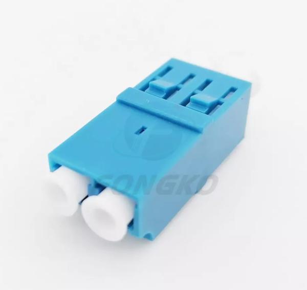Unibody Shell Coupler Fiber Optical Adapter Duplex LC / UPC to LC / UPC Plastic Buckle