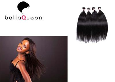 Extensões tiradas dobro retas de seda do cabelo, cabelo real preto natural do emaranhado livre