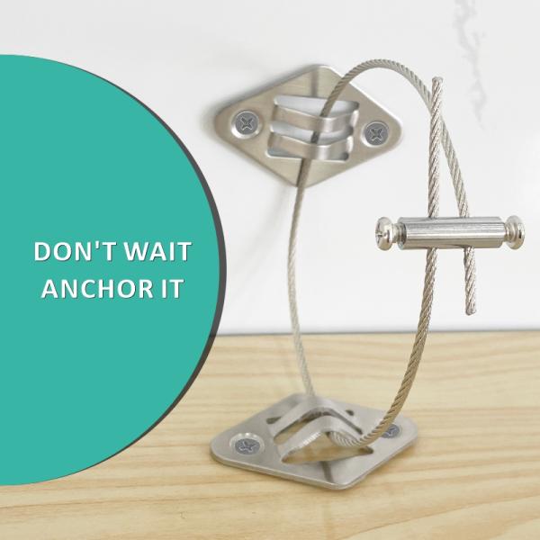 Nickel Metal Furniture Safety Straps Nontoxic Silver Grey Color