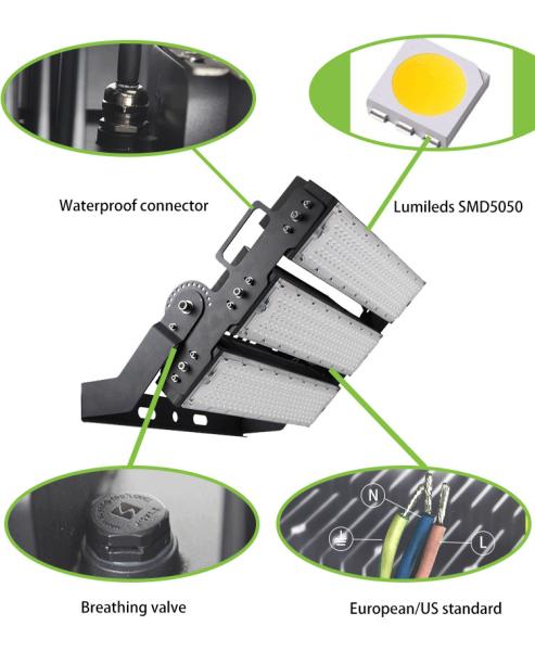 250w 500w 750w 1000w 1250w 1500w LED Outdoor Flood Light in Stadium Sports Field