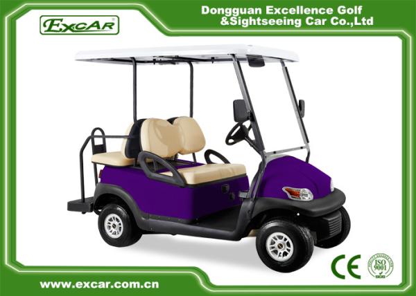 Carro bonde a pilhas roxo 4 Seater do clube do carro 48V do golfe mini