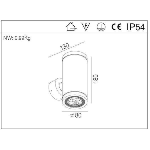 Architecture Outdoor LED Wall Lamp 6W Up / Down Exterior LED Wall Lights