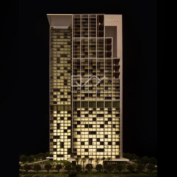 1:125 Scale Architectural Scale Model with Acrylic ABS and Metal Materials for Realistic Miniature Building Display