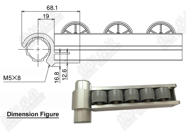 Aluminum Alloy Hook Cast drawing Polishing For Roller Track Conveyor AL-49