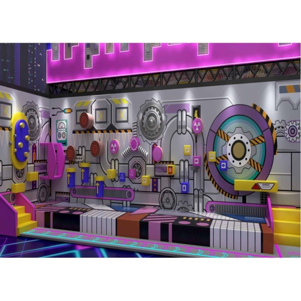 Kids Commercial Indoor Trampoline Playground Morandi Purple Cream Minimalist Light Sports