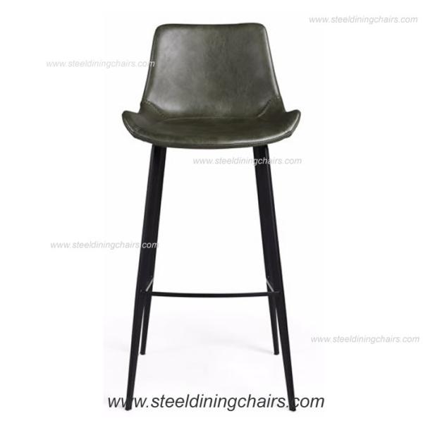 Fixed 50CM 102CM Grey Leather Counter Height Chairs For Kitchen