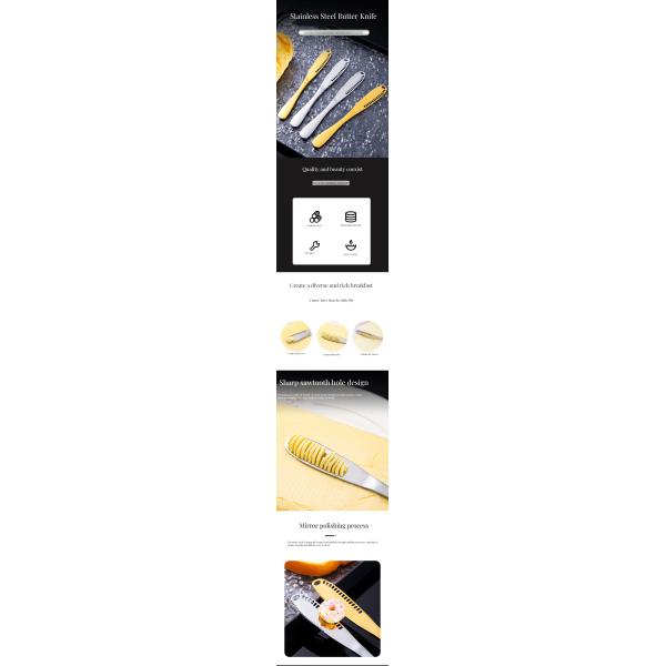 Stainless Steel Cheese Knife for Western Bread and Jam Elegant Butter Knife Cheese Tools