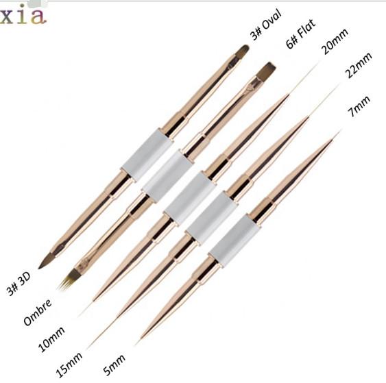 Ferrules Manicure Painting Nail Gel Brush Nail Art Double Side Ombre Liner