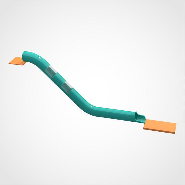 Toboggan de jeu extérieur en plastique commercial pour enfants de 3 à 10 ans