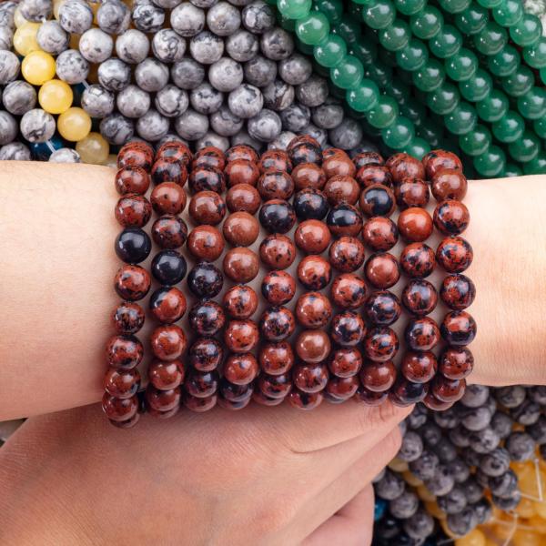 8 мм махагонный яспис полированный гладкий распущенный букет для изготовления ювелирных изделий из ручной работы