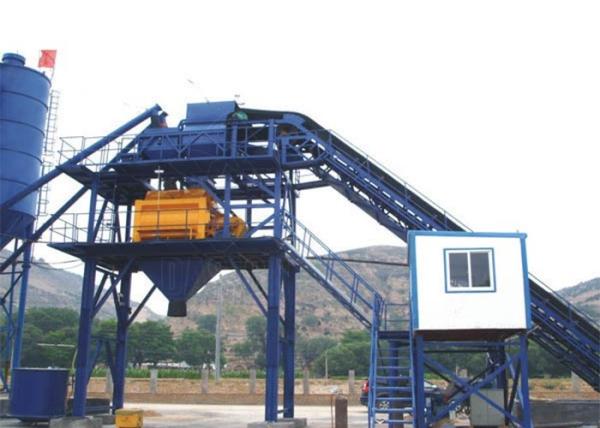120M3 Portable Concrete Batching Plant With Belt Transportation Cement Mixer
