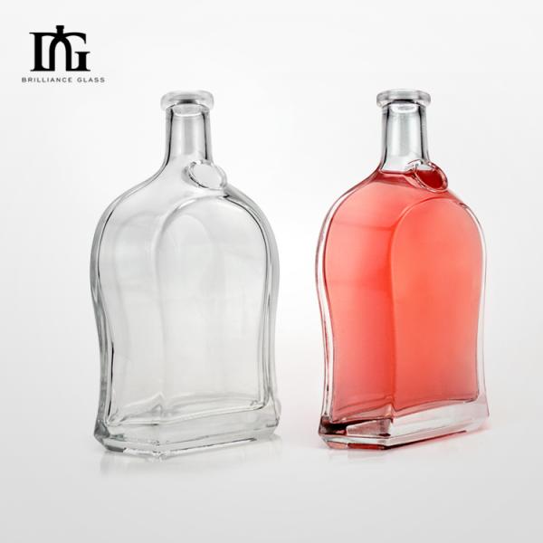 Acid Etch Surface Handling Glass Body Material 750ml Empty Spirit Whisky Wine Bottle