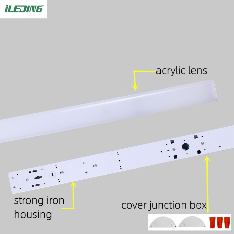 Indoor Led Linear Strip Light Fixture For Office Passage Supermarket 46w 65w 50000 Hours Lifespan