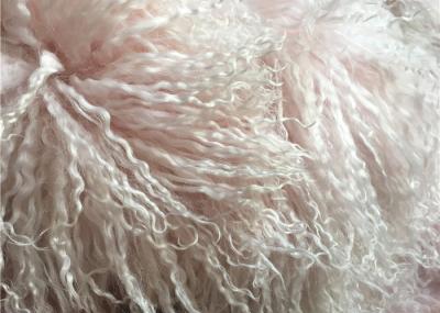 Genuine Blush Mongolian Sheepskin / Lambskin Fur Hide Pelt Throw Rug