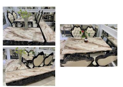 Modern Style Marble Granite Coffee Table With Gold Plated Iron Tube Keel