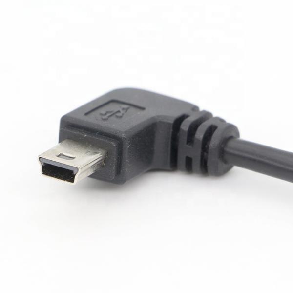 Cerradura de tornillo de 90 grados ángulo derecho de hombre a mujer Mini panel USB cable de extensión de montaje