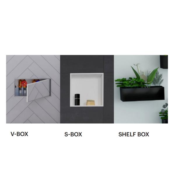 300x145x90mm Silver Shower Wall Niche Contemporary Style Practical