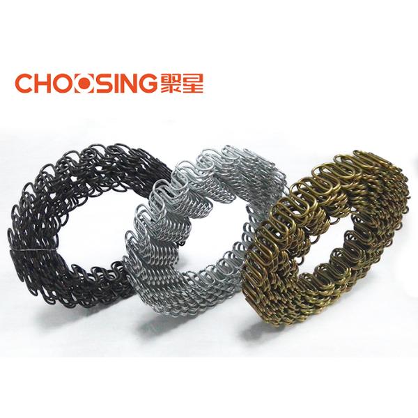 Economical 3.6mm In Roll Furniture Upholstery Zig Zag Springs Nosag Springs Black Color