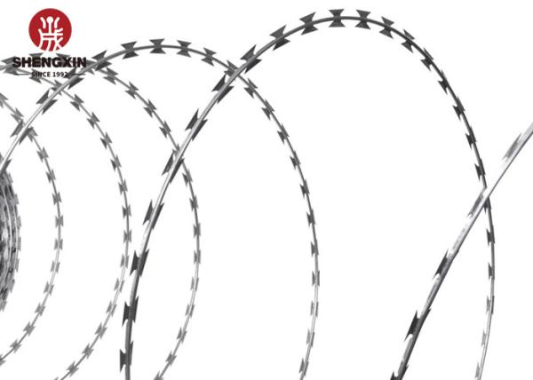 10-100m Galvanized Barbed Wire Helical Razor Wire for Railway age resistance