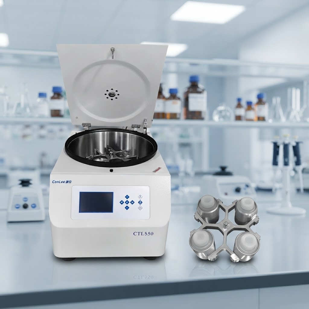 CTL550 Benchtop Refrigerated Centrifuge 5500rpm LCD Touch Display 10 Programs 11 Accel/Decel Profiles 4x500ml/250ml 96 Well
