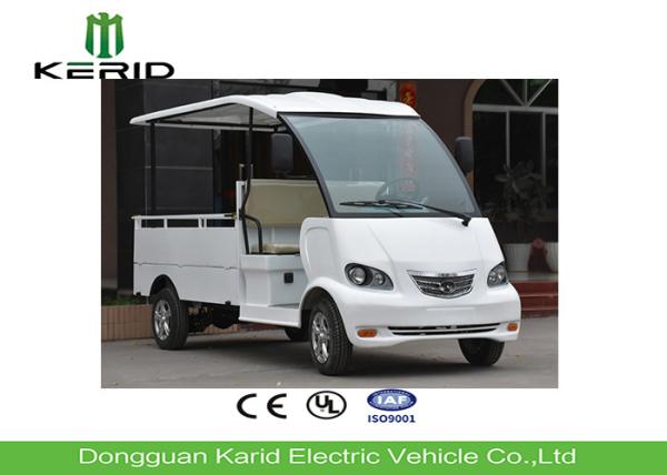 White 4 Wheels Mini Electric Cargo Van Utility Buggy With Metal Cargo Box