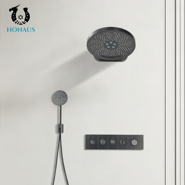 Modern Concealed Valve Showers Four Outlets Thermostatic Easy Maintenance