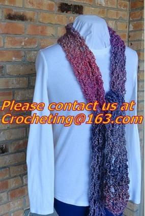 Fashion Accessory New Style Knitting Scarf Loopschal Wave Knit Scarf, Crocheted Ruffle Sca