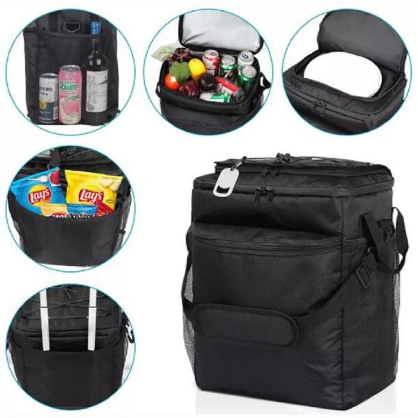 Пикник черного БАРБЕКЮ располагаясь лагерем изолировал нейлон сумки охладителя вагонетки водоустойчивый