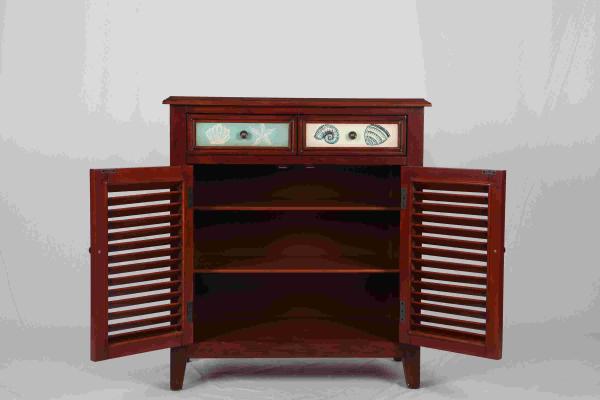 Walnut Office / Home Storage Cabinets With Doors Soild Wood L81*W38.5*H91CM