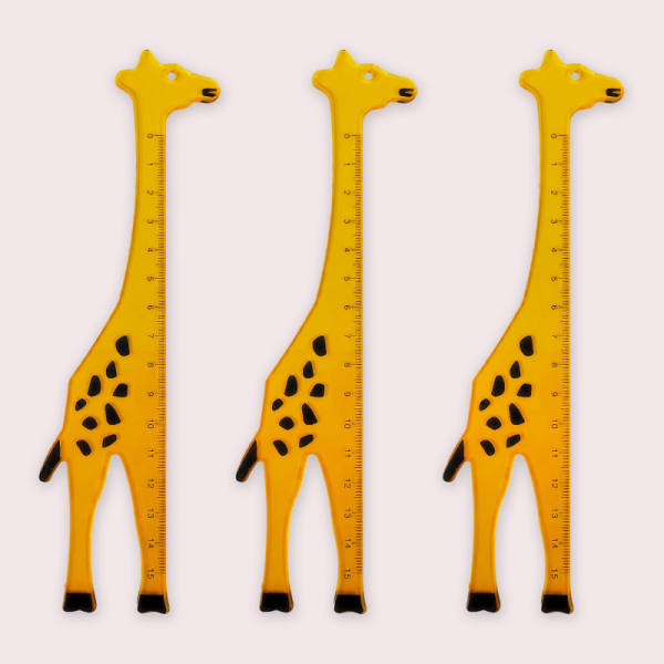 Wholesale reliable quality OEM student gifts 15CM creative stationery giraffe shape plastic ruler