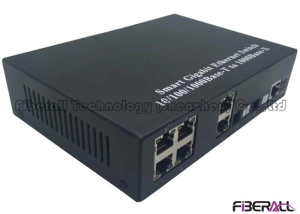 Ring Ethernet Smart Media Converter With 6 LAN Ports And 2 SC Simplex Fiber Ports