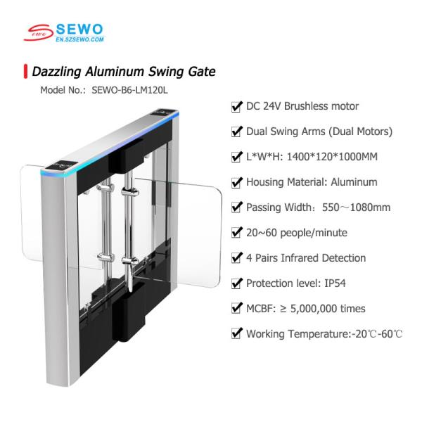 Shopping Mall Security Speed Gate Turnstile with Aesthetic Design and High Traffic Throughput