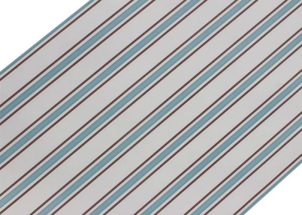 Removable Blue And Grey Striped Wallpaper Non Woven Wall Covering 0.53*10M