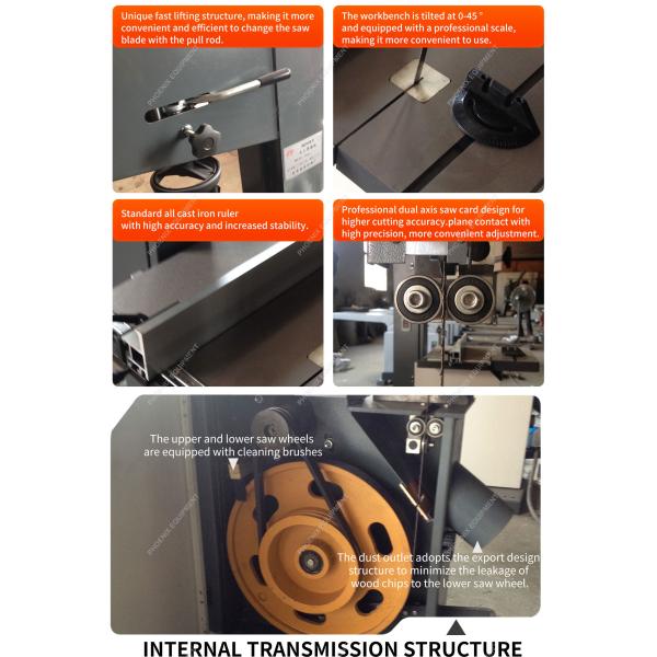 Garment Shops Can Adjust Cutting Angle with MJ345E Wood Cutting Vertical Band Saw