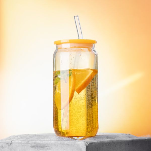 Modern Minimalist Eco-friendly High Borosilicate Glass Tumbler Universal Handle Cup Portable Reusable Cork Cap Dishwasher Safe