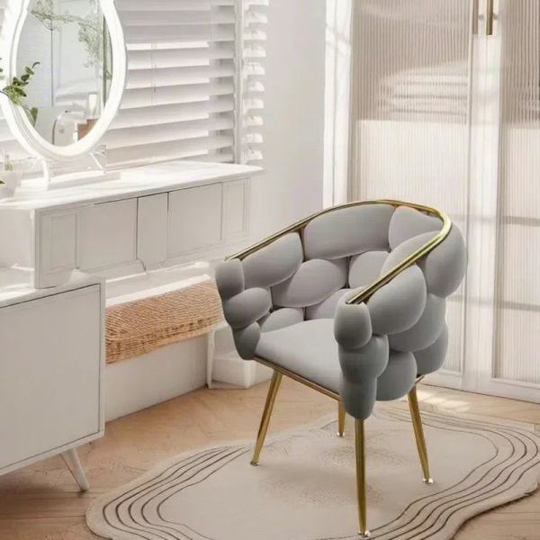 Customized Single-seater Metal Coffee Chair Comfortable Lightweight Leisure Relaxing Makeup Sofa for Bedroom Living Room Hotels