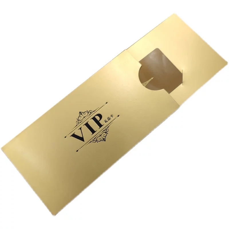 VIP Card Paper Sleeves With Gold Foil Stamping For Hotel Club