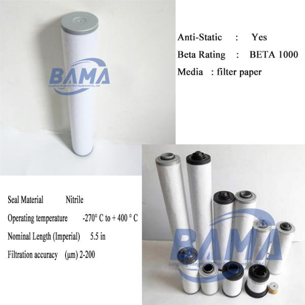 Efficacité de filtration de 99% Filtre d'échappement alternatif 0532000304 pour le dégagement d'huile de pompe à vide