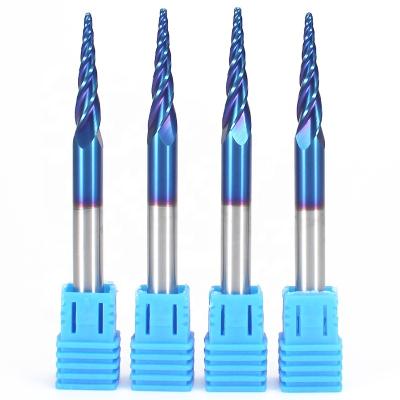 Yingba Manufacturing Production Carbide Inserts 2 Flute Taper Ball Nose End Mill for Wood Carving Milling Cutter