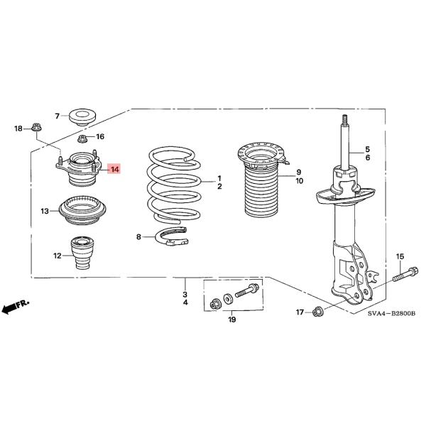 Honda Civic Strut Mount 51920 SVB A03 , 51920 SNA 023 Front Strut Mount 
