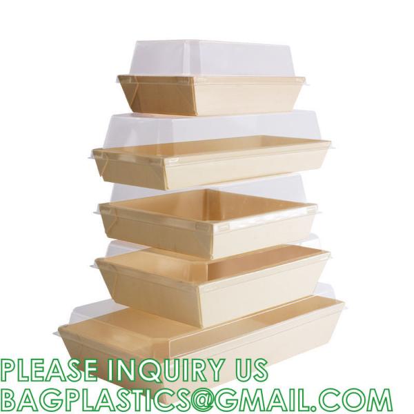 Bakery Boxes, Craft Paper Box, Disposable Paper Food Packaging Take Away Window Fruit Sushi Salad Paper Boxes With Logo