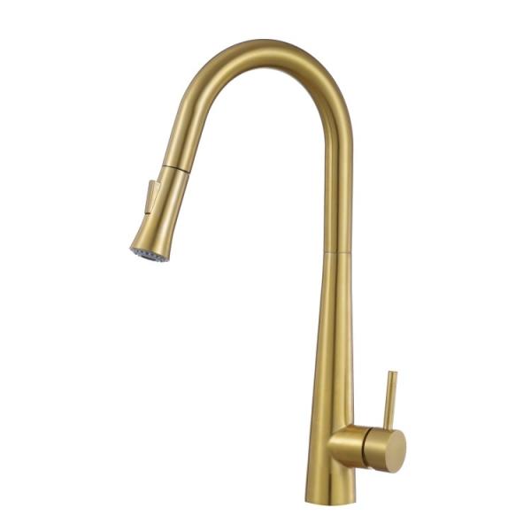 Mixer Stainless Steel Kitchen Faucet Hot Cold Gold Pull Out