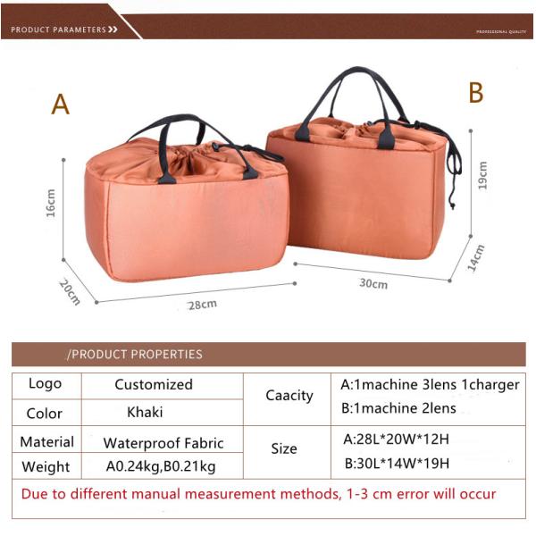 Customized Designs Camera Partition Insert Bag for Eco-friendly Lens Organization