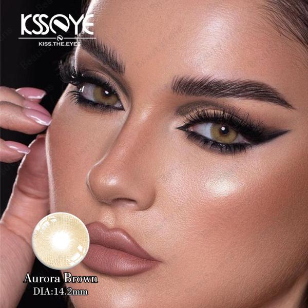 Aurora Brown Colour Contact Lenses Soft Yearly Natural Eye Contact Len
