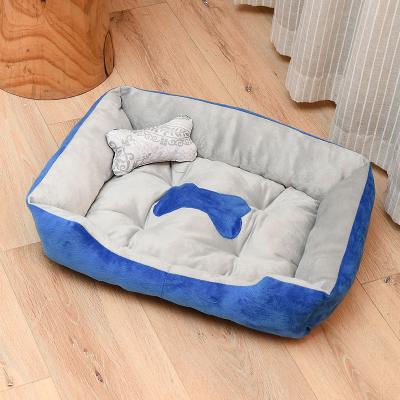 Cama lavável morna do animal de estimação do poliéster de Autumn Winter Plush Dog Kennel