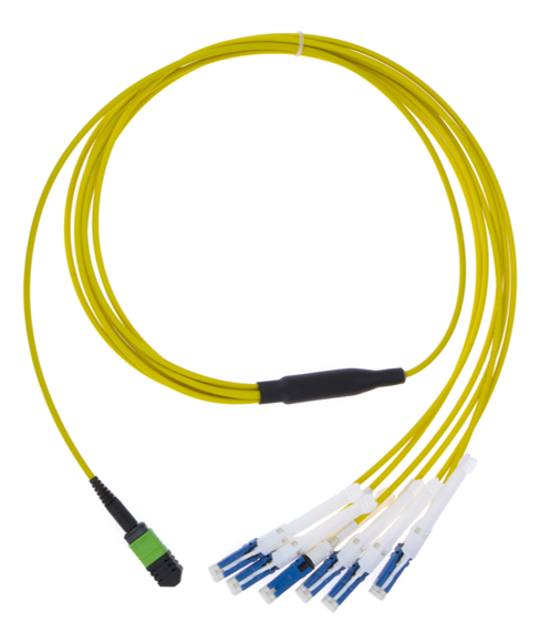 MPO CS Fiber Optic Patch Cord 12 Core SM MM 3.0mm Yellow LSZH PVC Fiber Breakout Cable