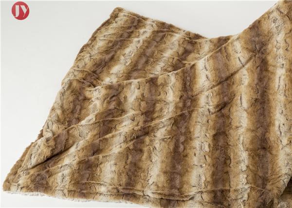 Luxury Sable Mink pv fur minky brushed double Throw Blanket - Beige & white Mink plush Animal Print Fur Throw