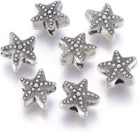 o espaçador animal da estrela do mar 50Pcs de prata antiga perla a vida marinha tibetana 10x11mm do oceano do metal