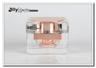 Square Plastic Cream Jars PMMA Cosmetic Cream Plastic Jar 15ml 30ml 50ml